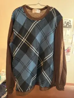 comme des garcons チェック柄ニット Lのサムネイル
