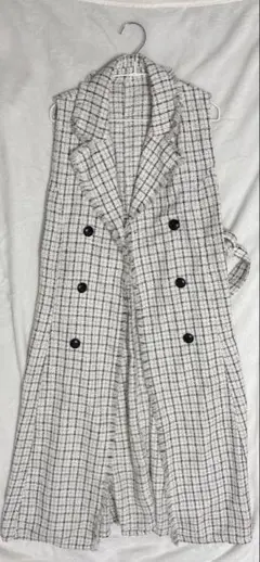 【AZUL BY MOUSSY】チェック柄ダブルブレストベスト