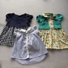 女の子　ワンピース ブラウス3点セット まとめ売り　無印良品　西松屋のサムネイル