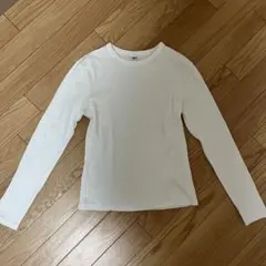 ユニクロ ソフトリブクルーネックT（長袖、白）