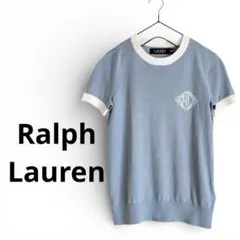 近年　LAUREN RALPH LAUREN 半袖ニット XXS ライトブルー