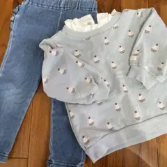 petit main トレーナー、レギンス2点セット