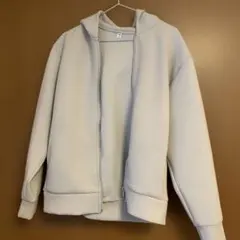 GU グレー フルジップパーカー Sサイズ