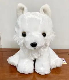 もふっとオオカミ ミステリアス　白いオオカミ　レイラ ぬいぐるみ　タグ付きのサムネイル
