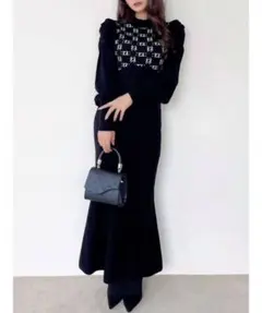 リゼクシー RESEXXY モノグラムマーメイドニットワンピース