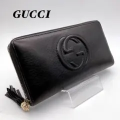 美品】 416 GUCCI グッチ ラウンドファスナー 長財布 SOHO - メルカリ