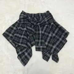 y2k フェアリーコア グランジ 腰巻きスカート スカート チェック 付け裾 L