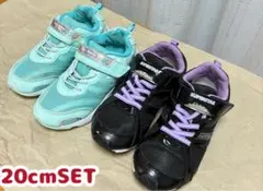 20.0cm 女の子 スニーカー 2足セット moonSTAR ムーンスター