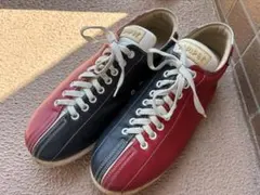 美品 希少 PUMA レザー ボウリングシューズ バイカラー 赤×紺 23cm
