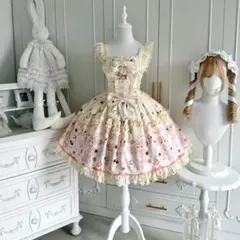 Melty Cream ドーナツ ジャンパースカート バレッタ Set サックス