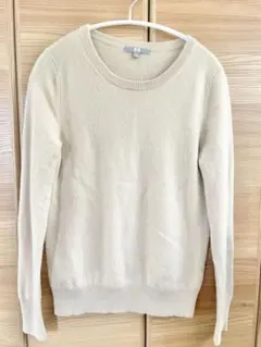 ユニクロ　カシミヤ100％ クルーネック長袖M ベージュ　ニット　UNIQLO