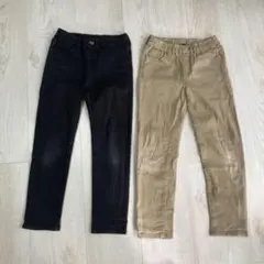 UNIQLO ユニクロ　ブラック・ベージュ スリムフィットパンツ 2点セット