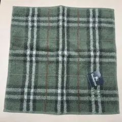 バーバリー チェック柄 タオルハンカチ グリーン系
