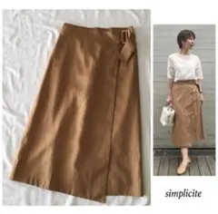 ○Simplicite コットン リネン アシンメトリー ラップ スカートのサムネイル
