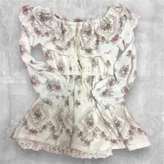 【ダメージあり】フラワープリント オフショルダー ワンピース