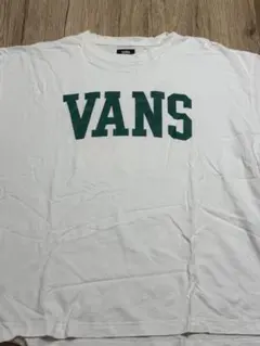 VANS Tシャツ ホワイト グリーン　L