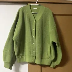 Java ワッフル編み カーディガン グリーン