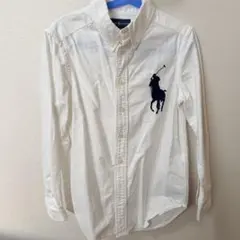 Ralph Lauren ビッグポロ ホワイト長袖シャツ S (8)