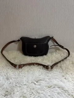COACHオールドコーチ8A43ショルダーバッグダークブラウンターンロック 