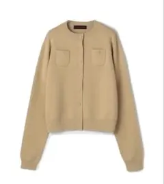 CABaN コットンカシミヤ クルーネックカーディガン　ライトベージュXS