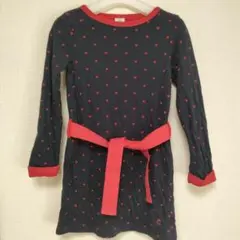プチバトー　ハート柄 長袖ワンピース