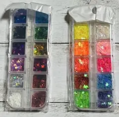 蝶々 ホログラム ラメ ジェルネイル ネイル パーツ