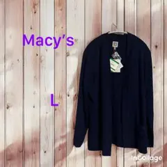 アメリカ古着 アンクライン カーディガン ネイビー L Macy’s未使用タグ付のサムネイル