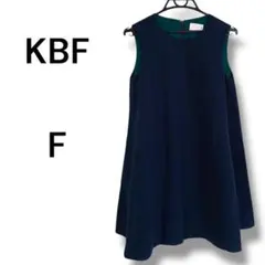 KBF ノースリーブ　ワンピース ネイビー　グリーン　薄め　春夏　古着　春夏