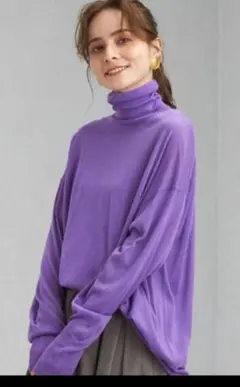 未使用　グリーンレーベルリラクシング　パープル　ニット