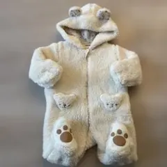 【CROISSANCE BEBE】フリースロンパース 60-70cm