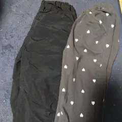 黒と白のハート柄ロングパンツ
