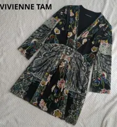 VIVIENNE TAM花柄チュニック　黒バワーネット　38　日本製のサムネイル