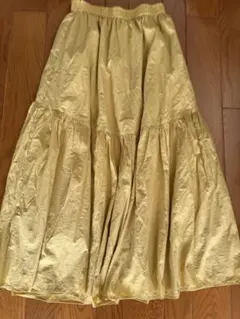 イエロー フレアロングスカート Fサイズ