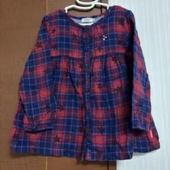 ミキハウス チェック柄 長袖シャツ 120cm