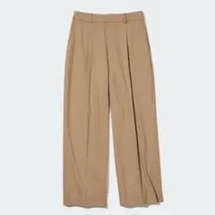 UNIQLO ユニクロ タックワイドパンツ 丈長め ベージュ s 2023