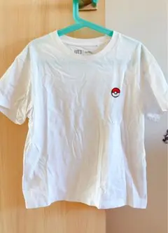 ポケモンボール刺繍 ホワイトTシャツ