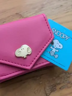 訳ありSNOOPY スヌーピー 三つ折り財布 ピンクのサムネイル