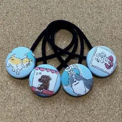 くるみボタンのヘアゴム 63