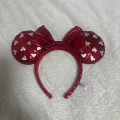 ディズニー カチューシャ ハート スパンコール 赤