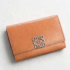 LOEWE♡ロエベ トライフォールドウォレット 三つ折り財布 ブラウン レザー