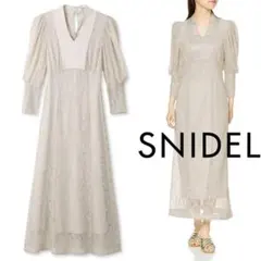 スナイデル SNIDEL パフスリーブレースドレス 0