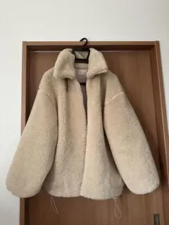 DISCOATカーリーファースタンドブルゾン