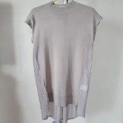 グレー ノースリーブ ニットトップス　レディース　Lサイズ