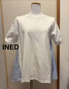 INED イネド 切替デザイン 半袖カットソー Tシャツ