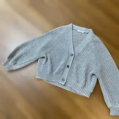 LOUNIE ルーニィ　グレー ニット クロップドカーディガン