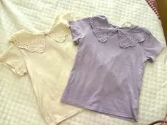 H&M♡レース襟Tシャツ2枚セット
