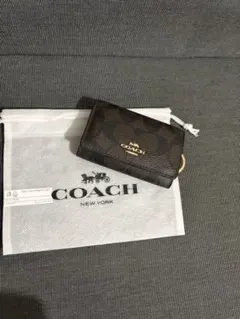 の*。様 COACH ブラウン　レザーキーケース