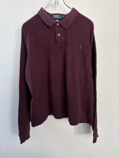 Polo by Ralph Lauren XL バーガンディ 長袖ポロシャツ