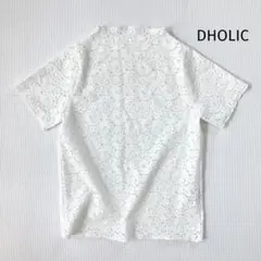 ディホリック DHOLIC カットソー【M相当】レース 半袖 シアー 白のサムネイル
