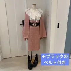 大正ロマン　和洋折衷　黒留袖ドレス　着物リメイク　着物ワンピース　留袖ワンピース